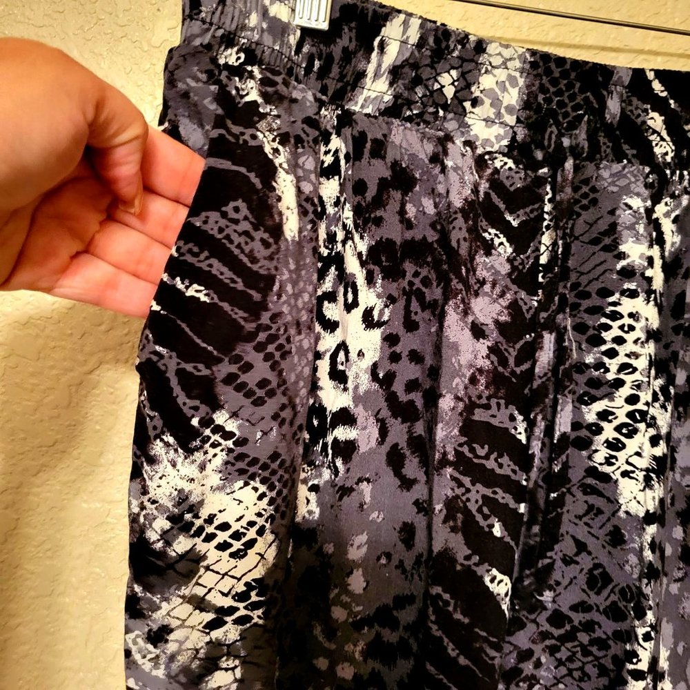 Faded Glory Womens Pants Black XL Plus Size Animal Print Straight Leg - Picture 6 of 8